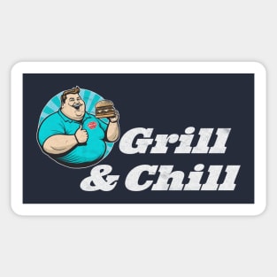 Grill & Chill funny vintage burger Sticker